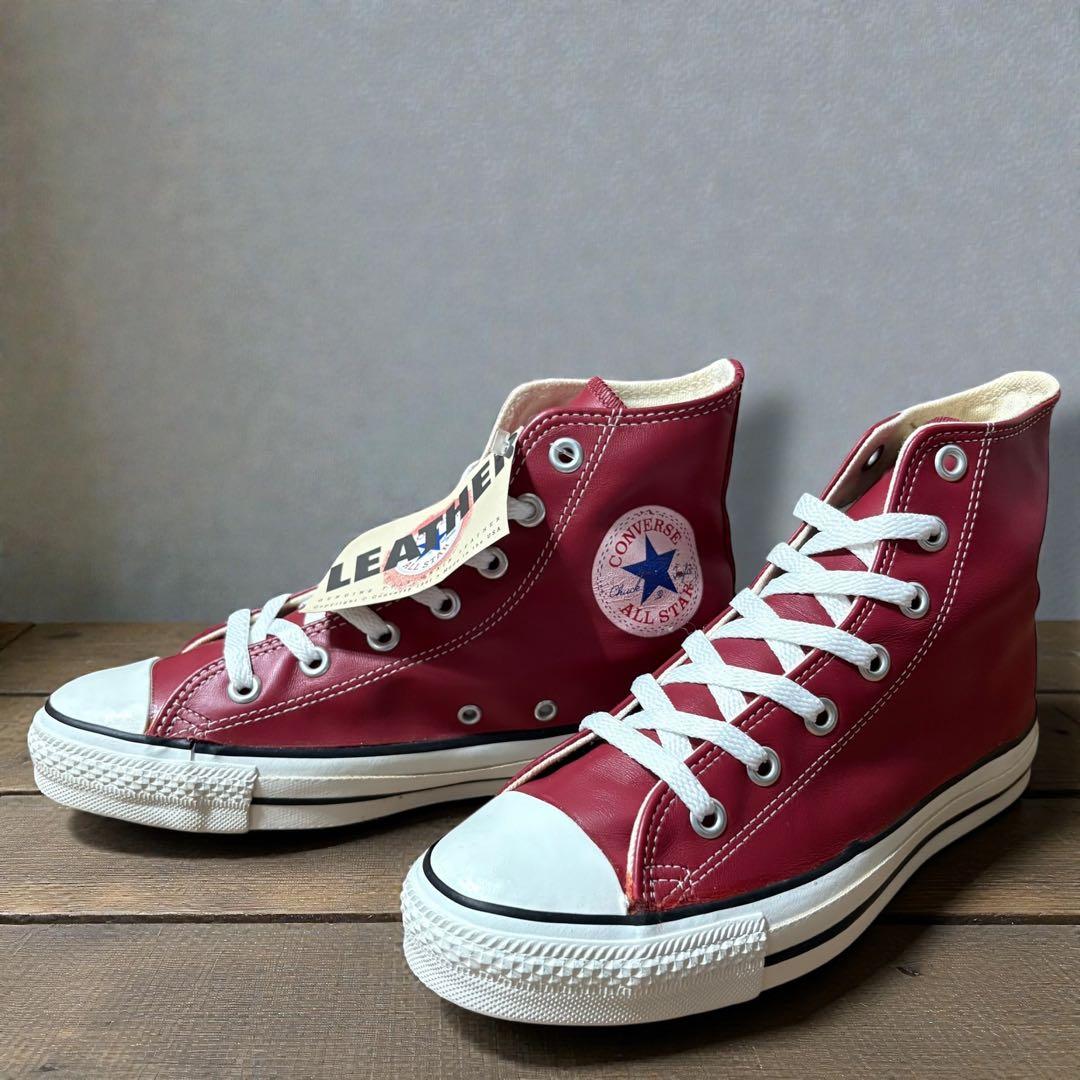 【USA製デッドストック‼︎】コンバース　レザーオールスター Hi 稀少なレッド