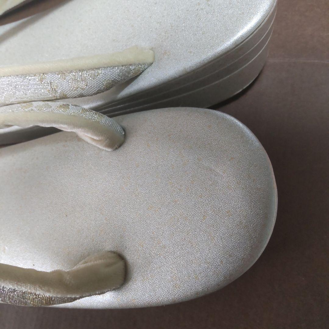 草履 バッグ セット 紗織 Lサイズ シルバー系