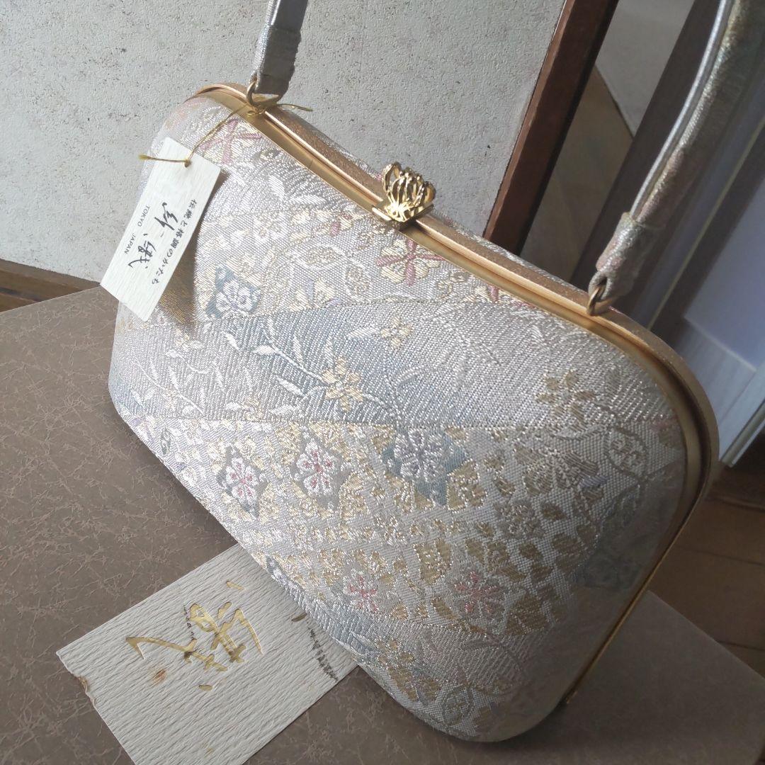 草履 バッグ セット 紗織 Lサイズ シルバー系