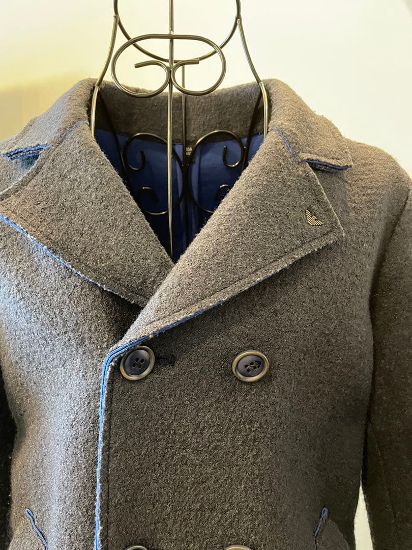 最終値下げアルマーニジュニア10A142紺色コート