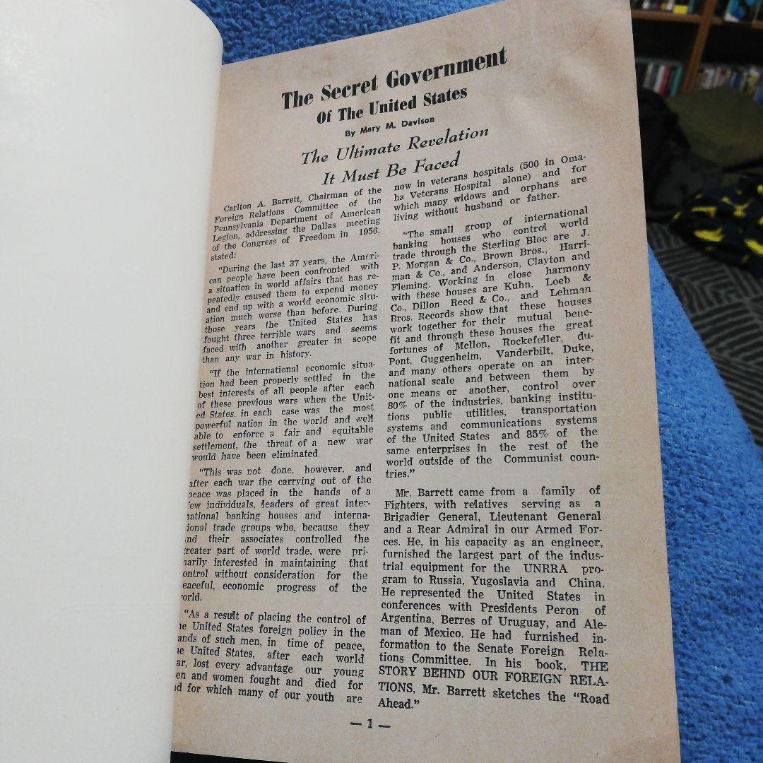 洋書 Secret Government of The United States