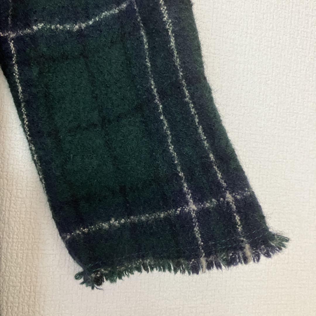 45R チェックワンピース　ロング　毛100% 日本製