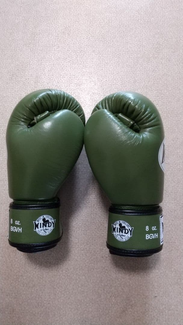 本革製WINDYボクシンググローブ 8oz オリーブグリーン 新品 NP