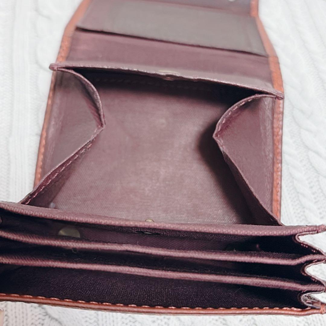 エムピウ　millefoglie2 p25ブラウン レザー 三つ折り財布