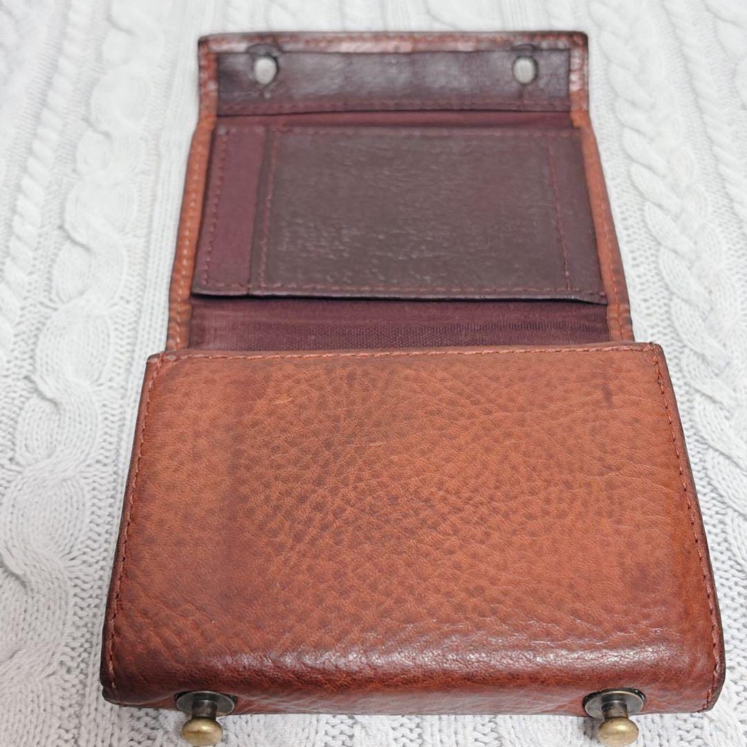 エムピウ　millefoglie2 p25ブラウン レザー 三つ折り財布