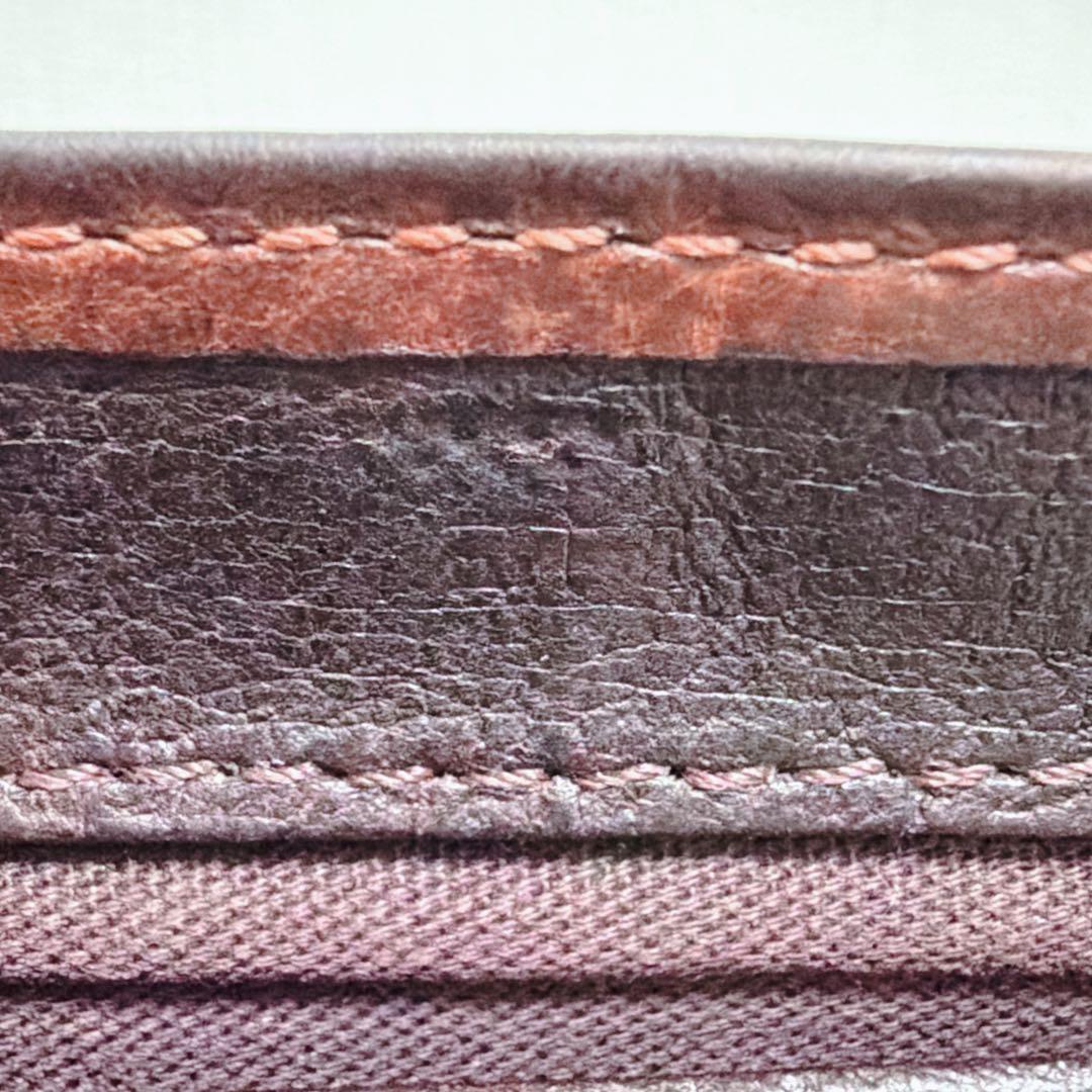 エムピウ　millefoglie2 p25ブラウン レザー 三つ折り財布