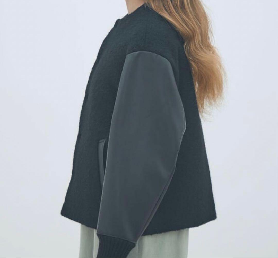 TOMORROWLAND MACPHEEシープパイル ブルゾン ブラック