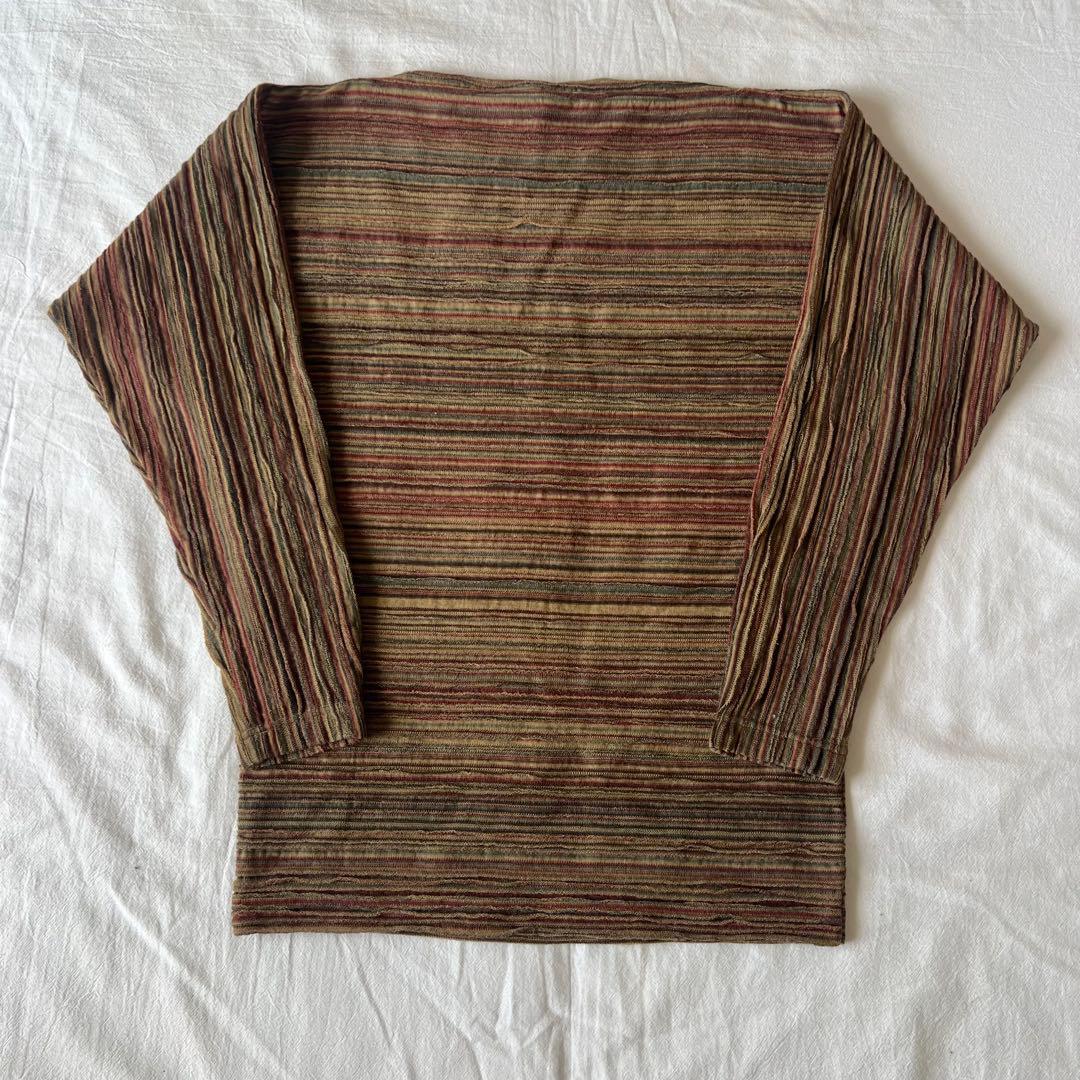 【高級】Jurgen Lehl カットソー 長袖 プリーツ デザイン◎ ブラウン