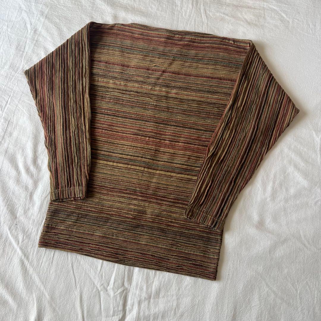 【高級】Jurgen Lehl カットソー 長袖 プリーツ デザイン◎ ブラウン