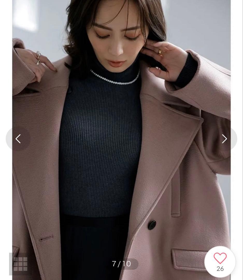 アニュアンス　ミドルスケールコート スモーキーピンク