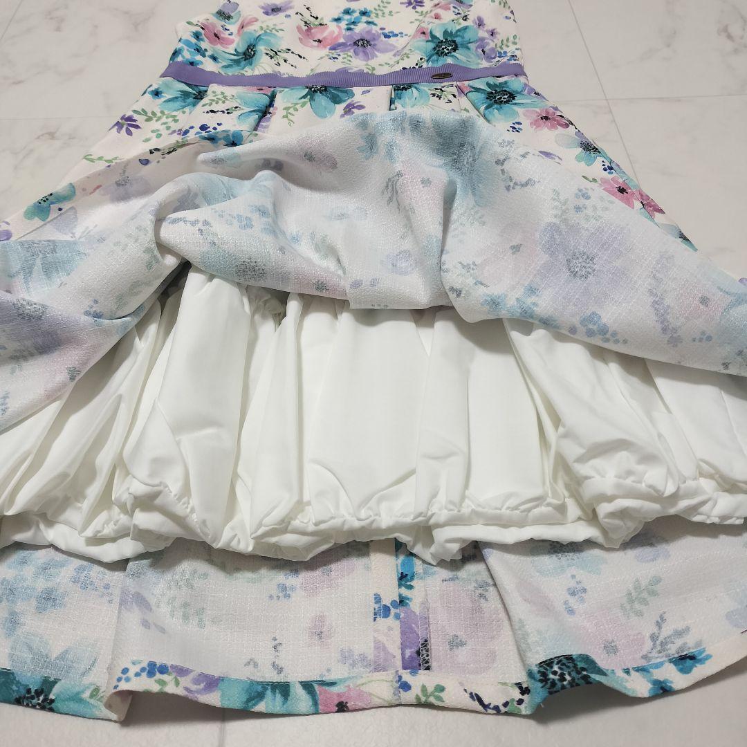 叶*屋様 アナスイミニ　水彩花柄　ワンピース　ドレス　サイズLL　140〜150