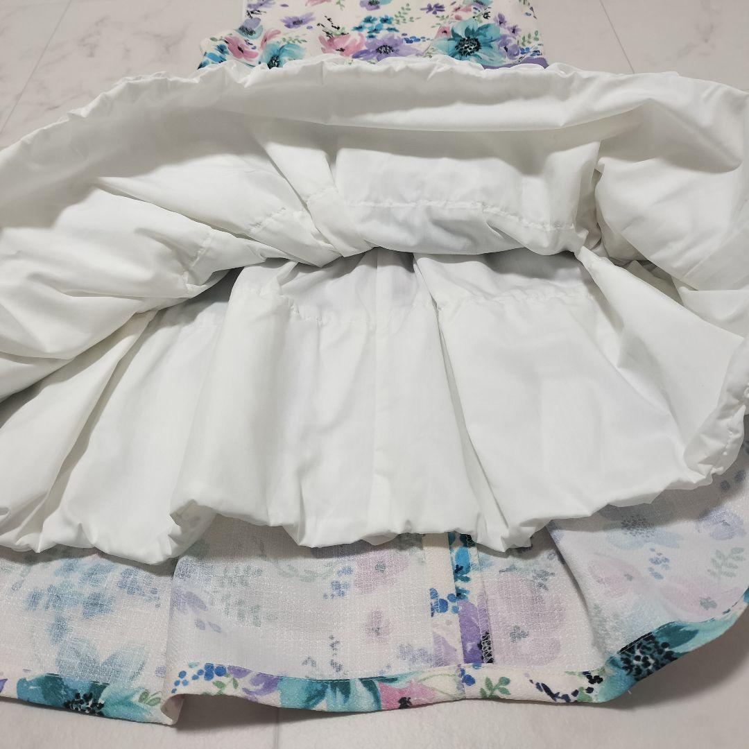 叶*屋様 アナスイミニ　水彩花柄　ワンピース　ドレス　サイズLL　140〜150