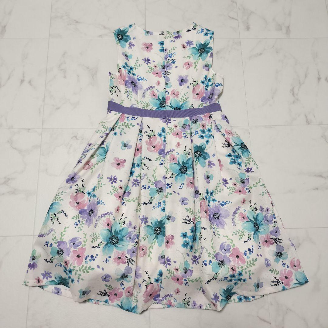 叶*屋様 アナスイミニ　水彩花柄　ワンピース　ドレス　サイズLL　140〜150