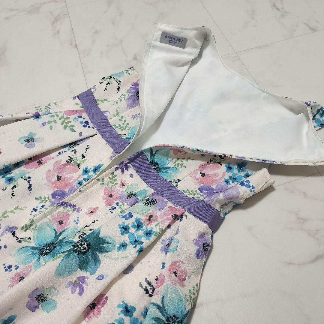 叶*屋様 アナスイミニ　水彩花柄　ワンピース　ドレス　サイズLL　140〜150