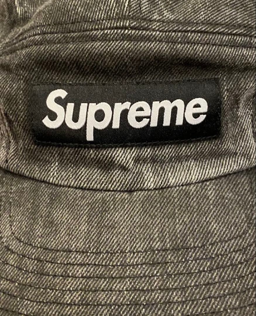 帽子 Supreme Coated Denim Camp Cap \"Black\"