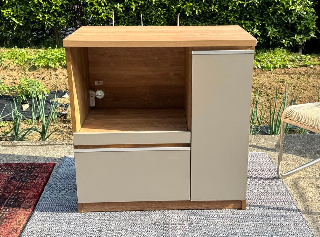 【展示品レベルの美品】キッチンカウンター／幅90・ナチュラルグレージュ・日本製