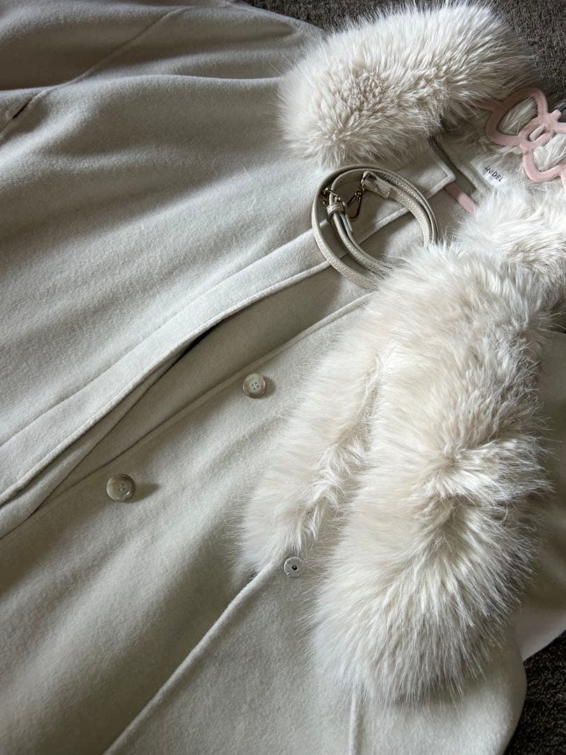 snidel グレー ファー ケープコート