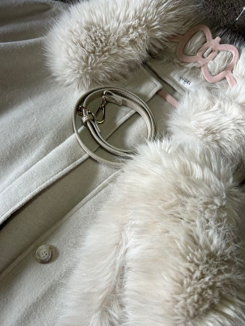 snidel グレー ファー ケープコート