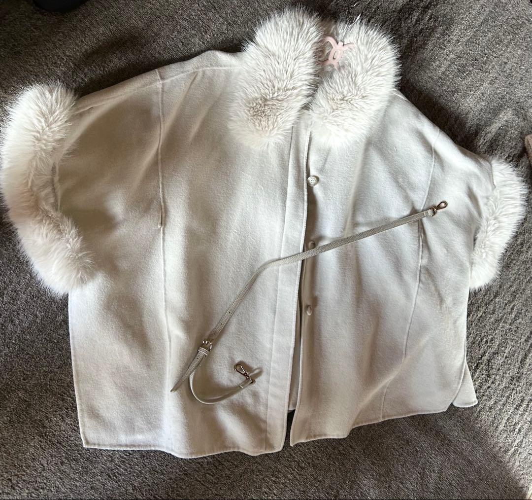 snidel グレー ファー ケープコート