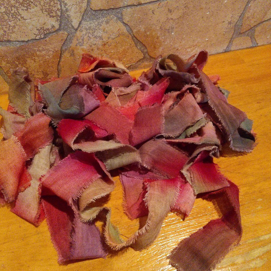 ①pagu_pagu_8。ジャンクジャーナル素材フリンジ加工裂き布リボン