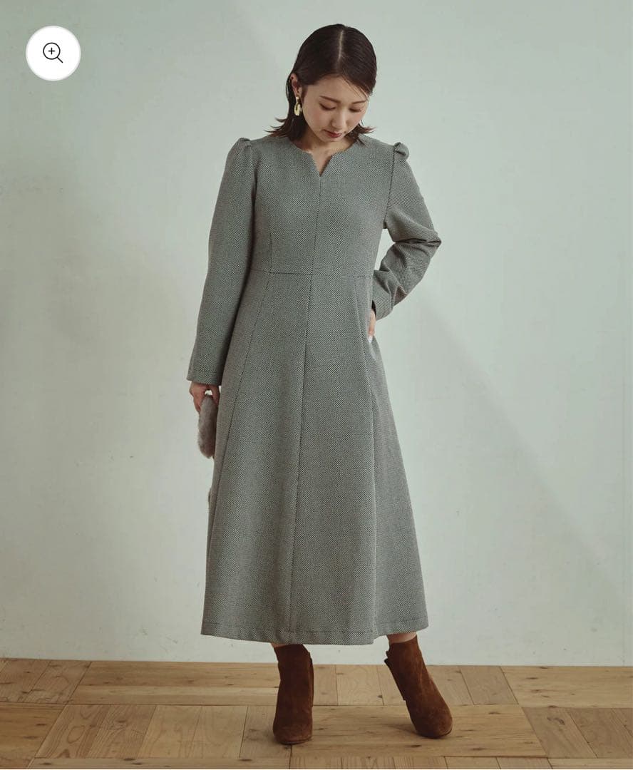 Sirin ドビーパターン　フレアワンピースXS