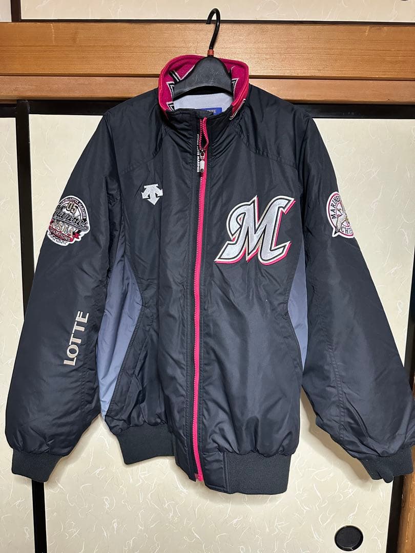 【プロモデル】千葉　ロッテ　マリーンズ　グランドコート　デサント　XL