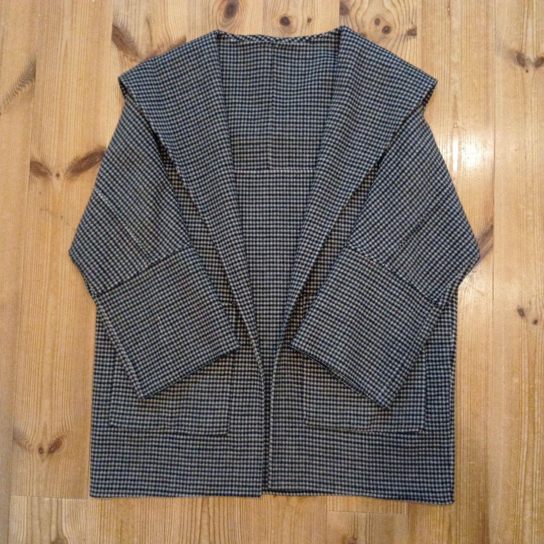 美品　アダム・エ・ロペ　ウールリバーハーフコート　セーラーカラー