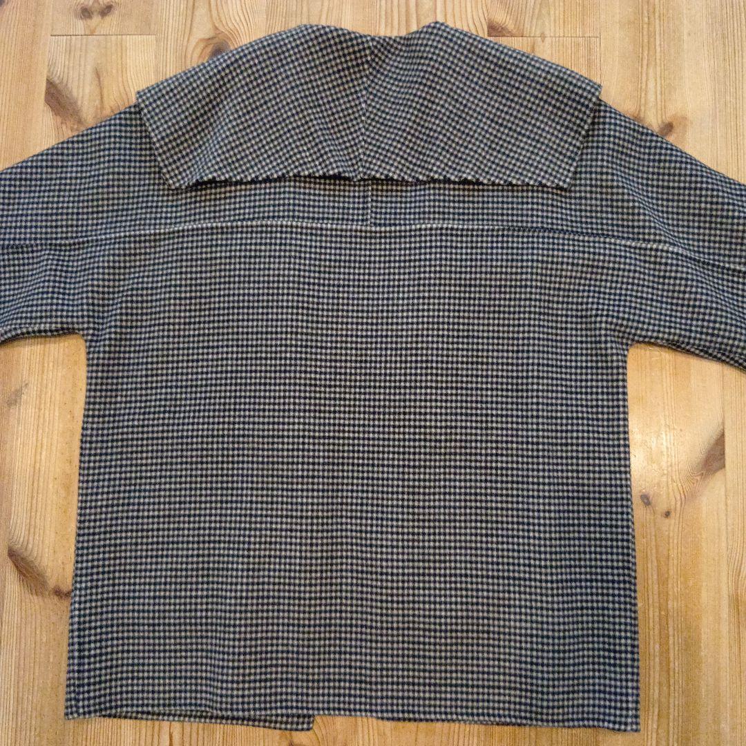 美品　アダム・エ・ロペ　ウールリバーハーフコート　セーラーカラー