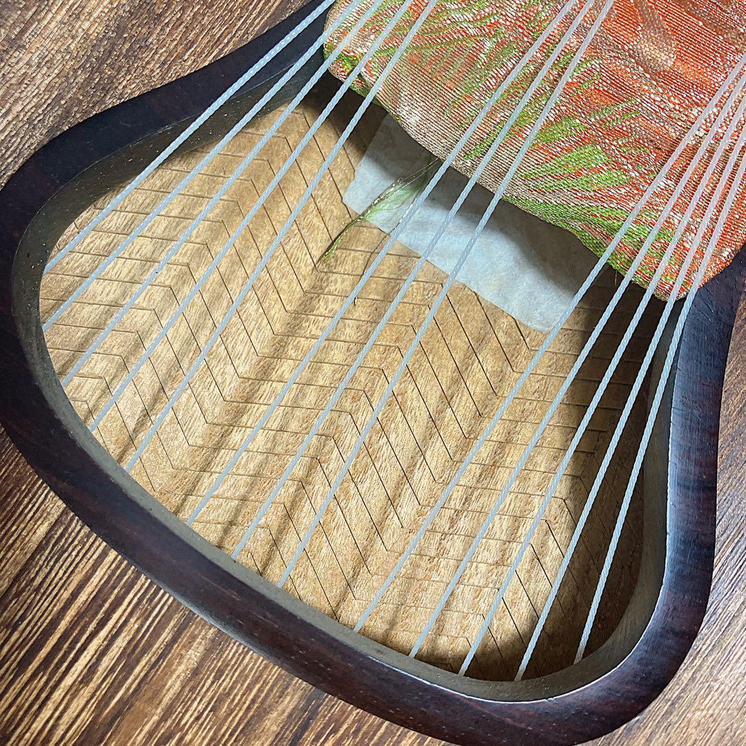 高級! お琴 綾杉彫り 蒔絵 13弦 約182cm 和楽器 弦楽器 木目　柏葉