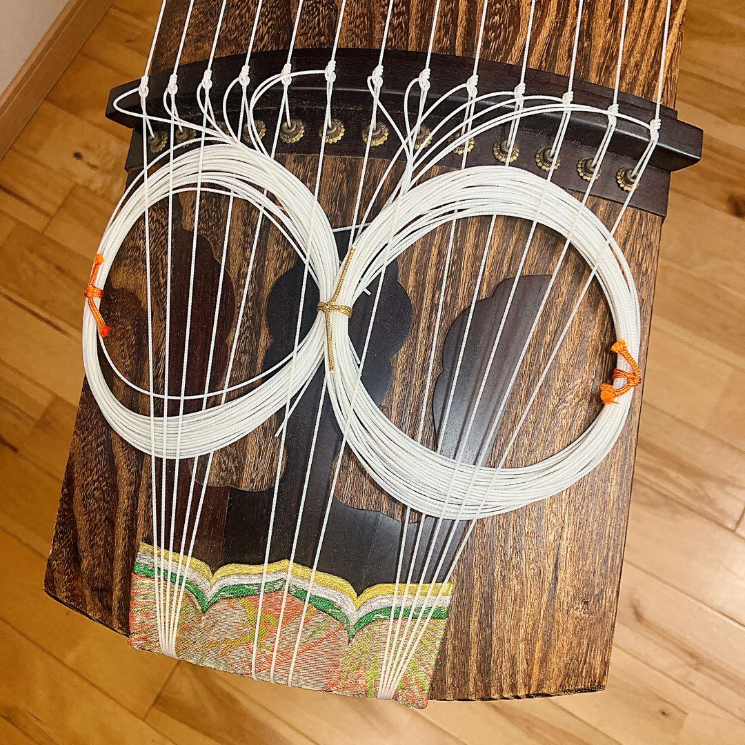 高級! お琴 綾杉彫り 蒔絵 13弦 約182cm 和楽器 弦楽器 木目　柏葉