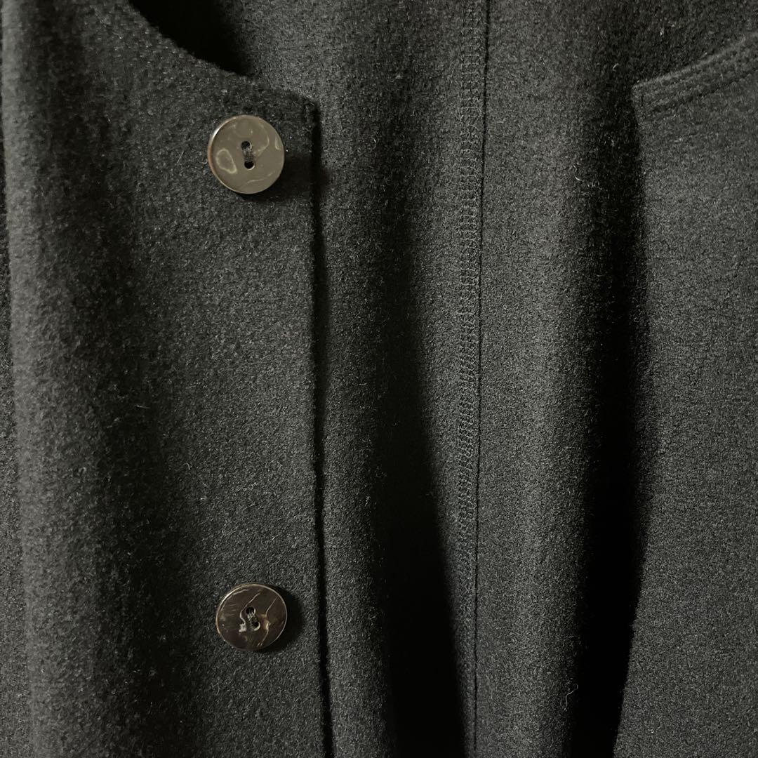 ヨーガンレール Jurgen Lehl ノーカラーオーバーコート 袖変形 黒