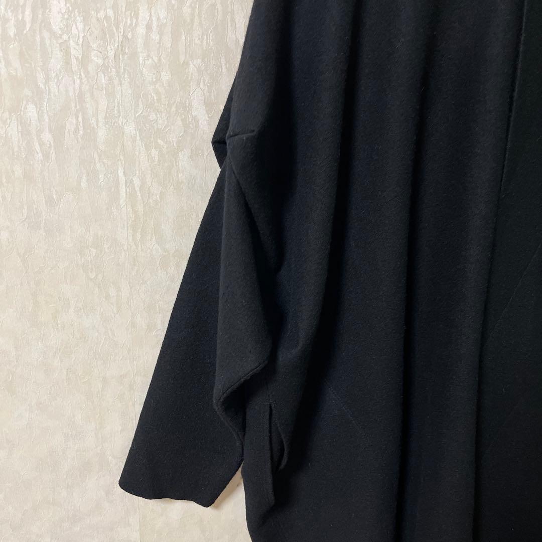 ヨーガンレール Jurgen Lehl ノーカラーオーバーコート 袖変形 黒