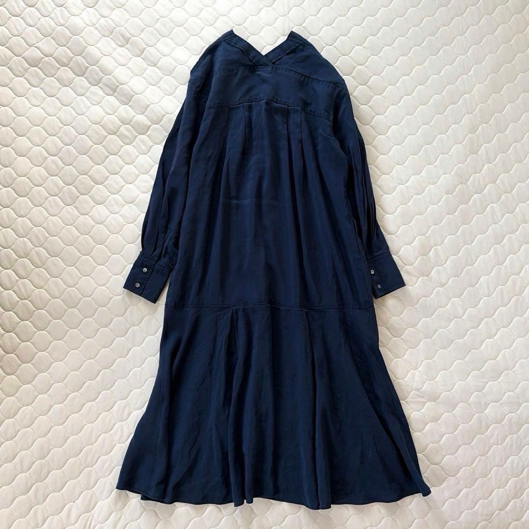 【24SS】BEARDSLEY✴︎カラーレスシャツワンピース　ネイビー　サイズ0