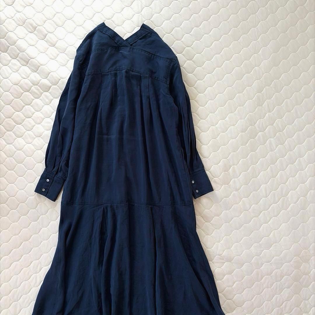 【24SS】BEARDSLEY✴︎カラーレスシャツワンピース　ネイビー　サイズ0
