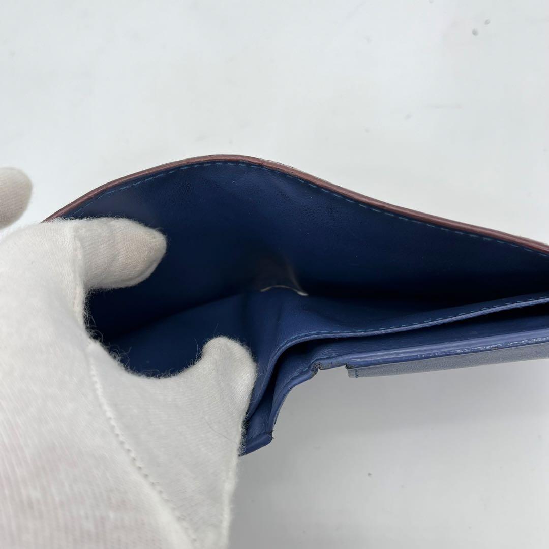 ボッテガヴェネタ 二つ折り財布 マキシイントレチャート バイカラー RFID