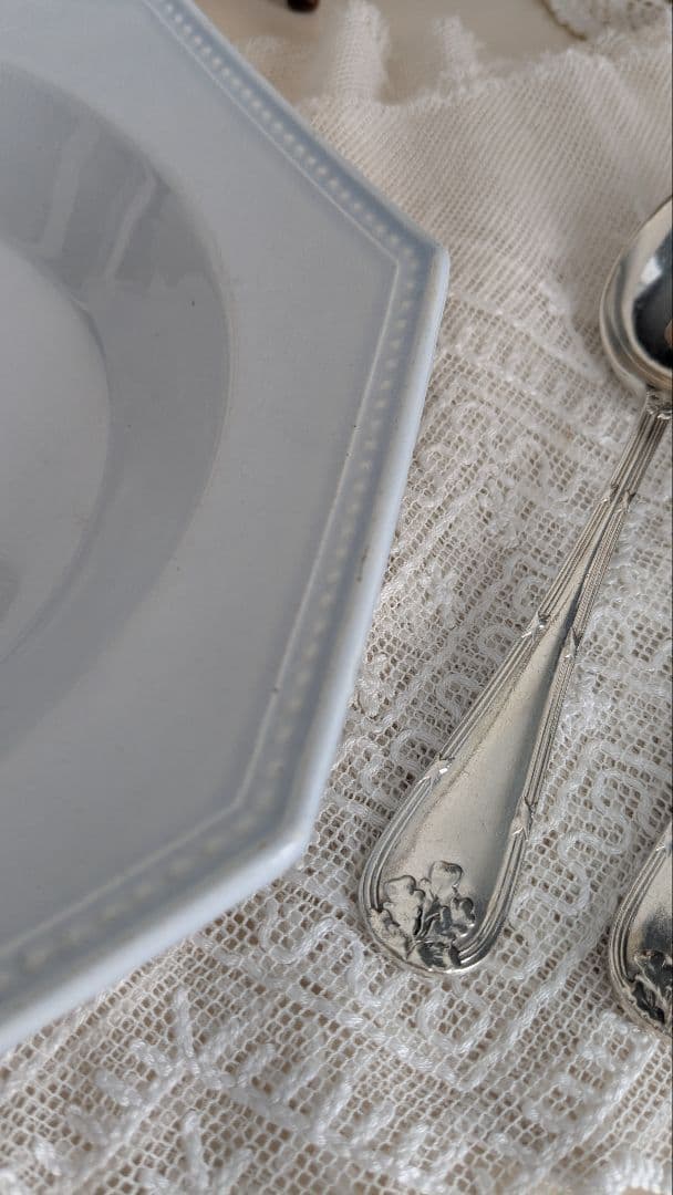 フランス モントロー オクトゴナル 深皿 ペールブルー