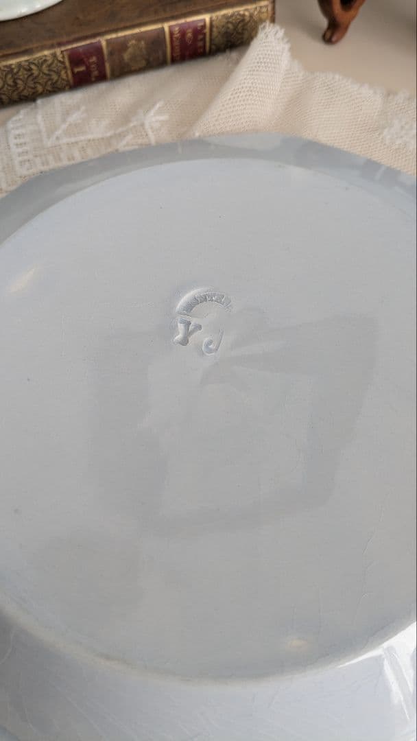 フランス モントロー オクトゴナル 深皿 ペールブルー