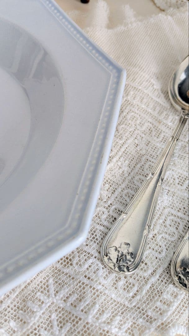 フランス モントロー オクトゴナル 深皿 ペールブルー