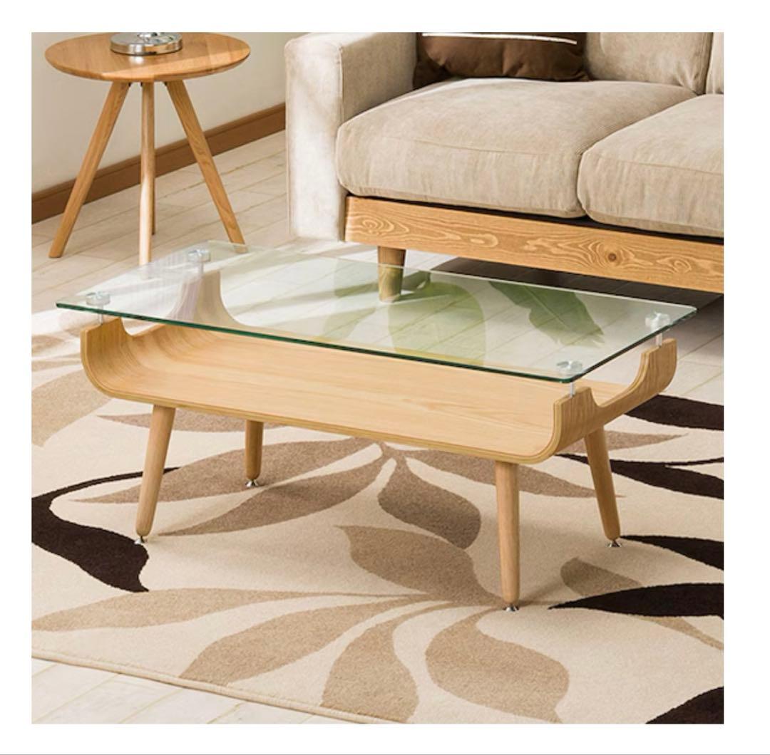 ニトリ　モダンガラス天板センターテーブル