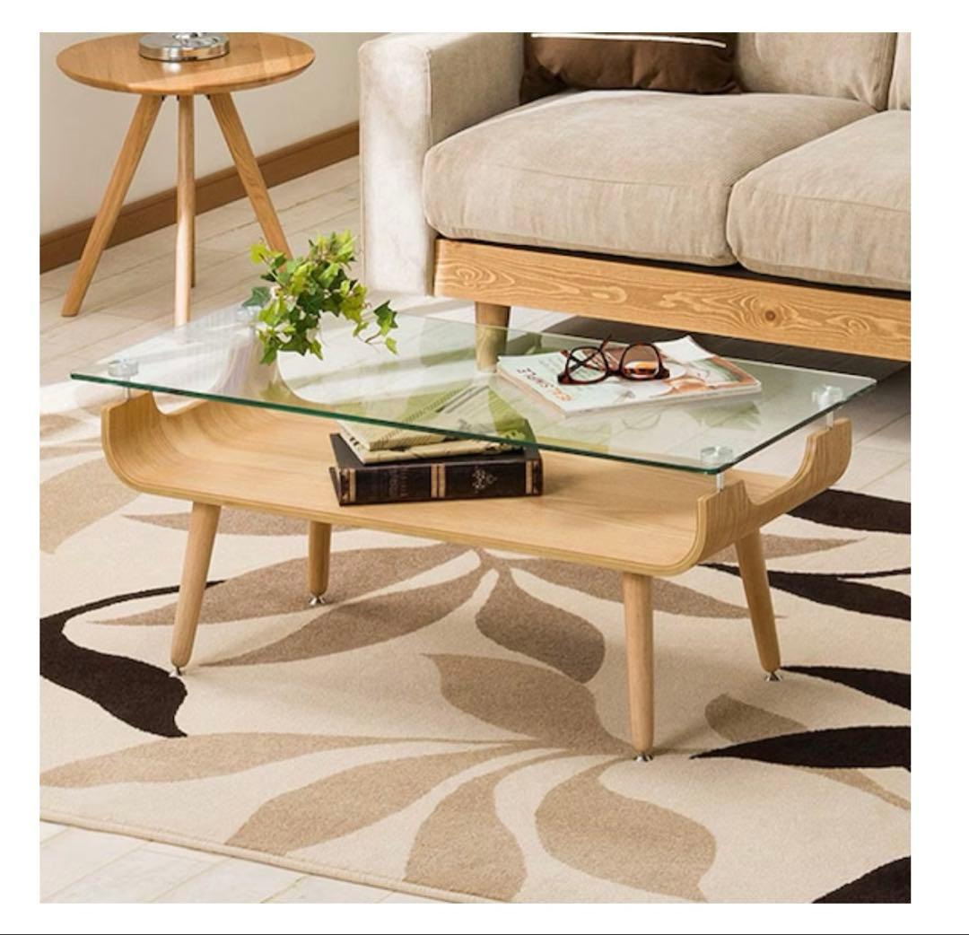 ニトリ　モダンガラス天板センターテーブル