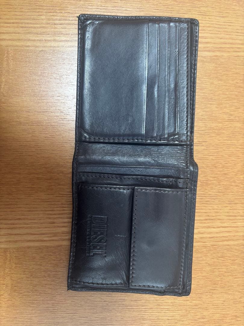 DIESEL ブラックレザー 二つ折り財布