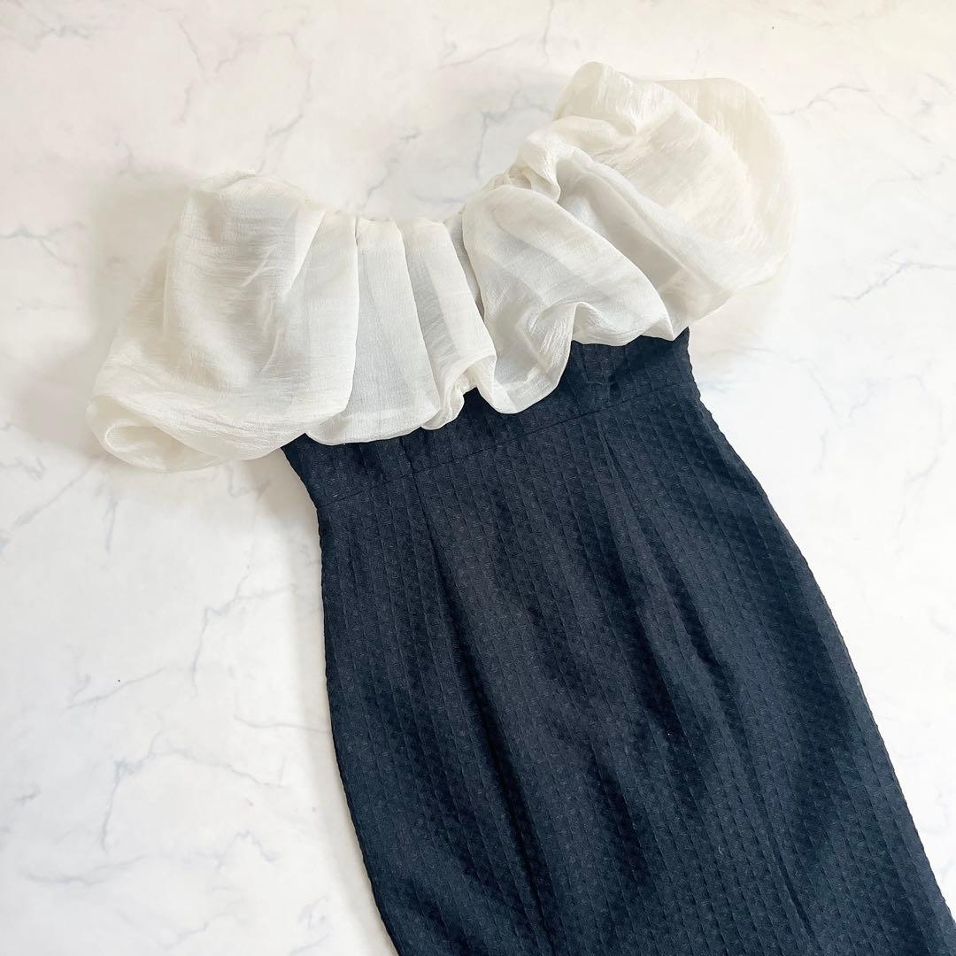 LEJA 2WAYオフショルダー パフスリーブ バリエ マーメイドワンピース