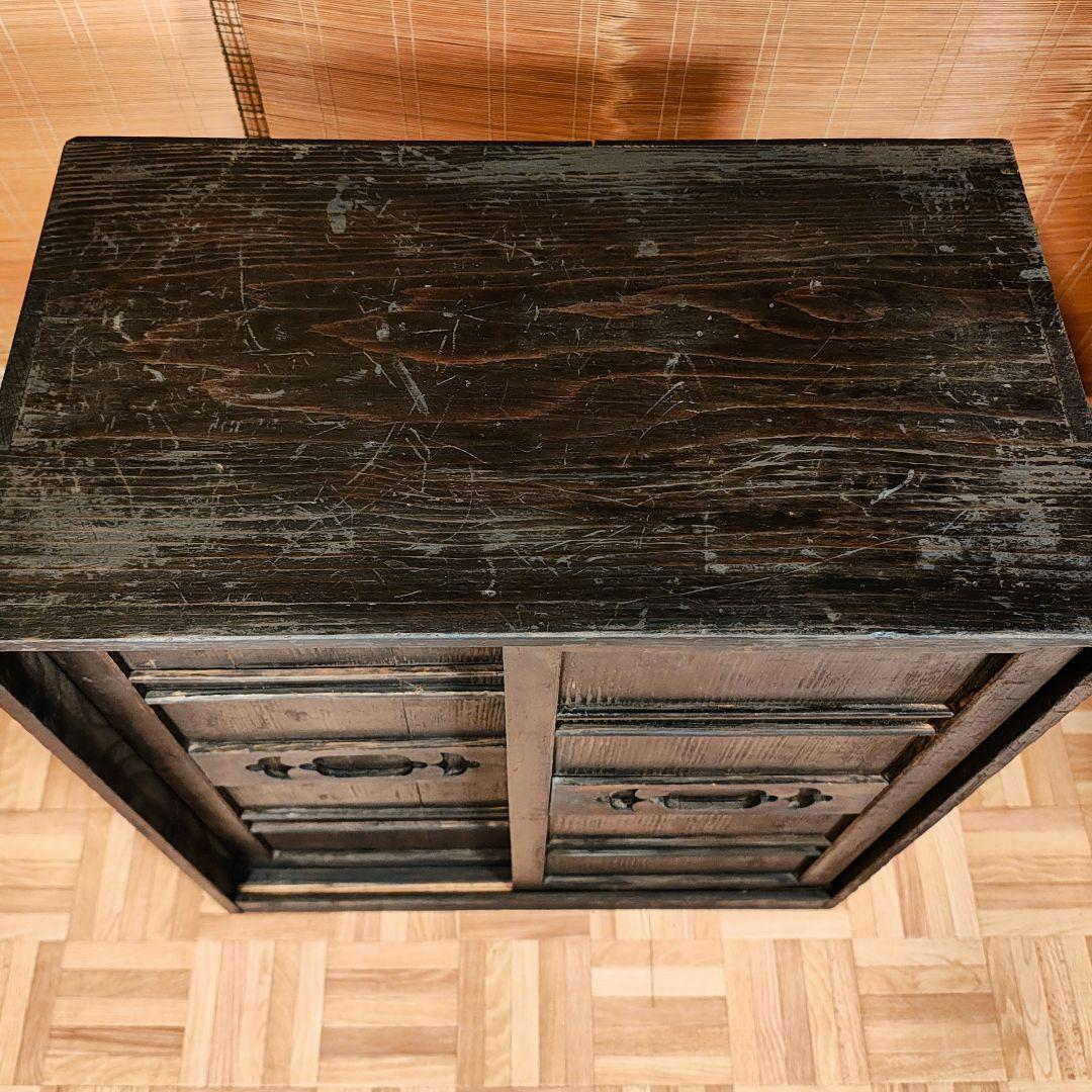 水屋　食器棚　引戸棚　昭和レトロ　木箱　古家具