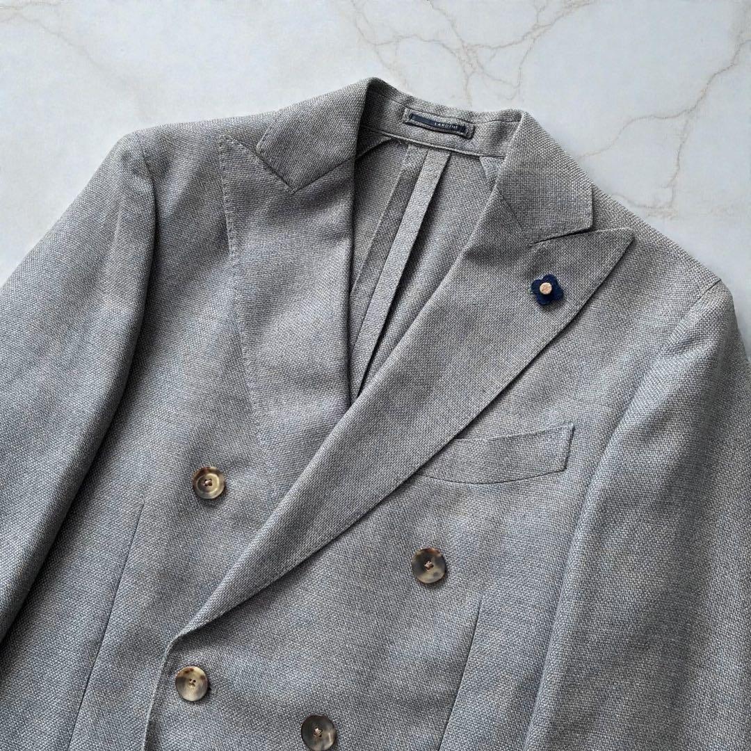 極美品 LARDINI テーラードジャケット ダブルブレスト イタリア製 46