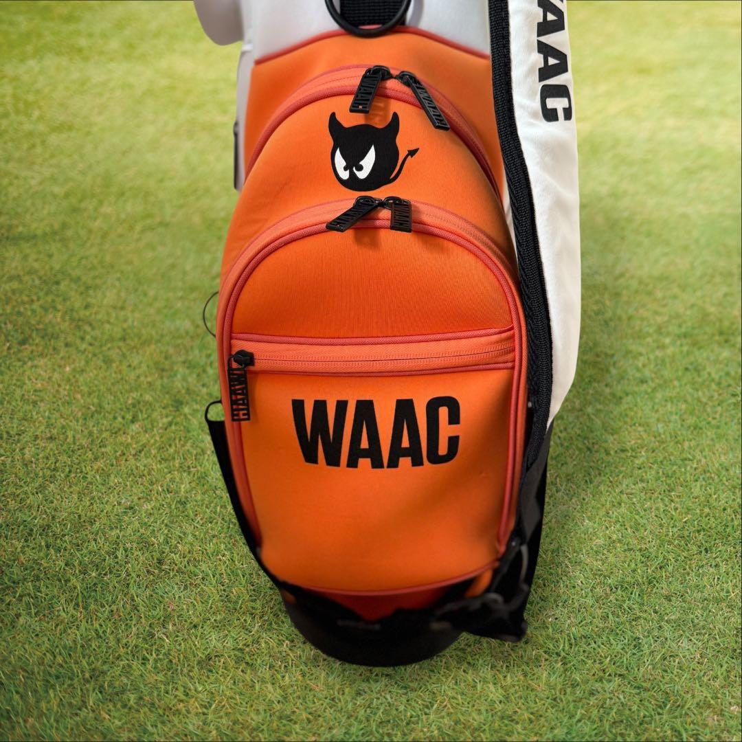 WAAC ワック　キャディバッグ　3点ショルダー　スタンド式　軽量　白