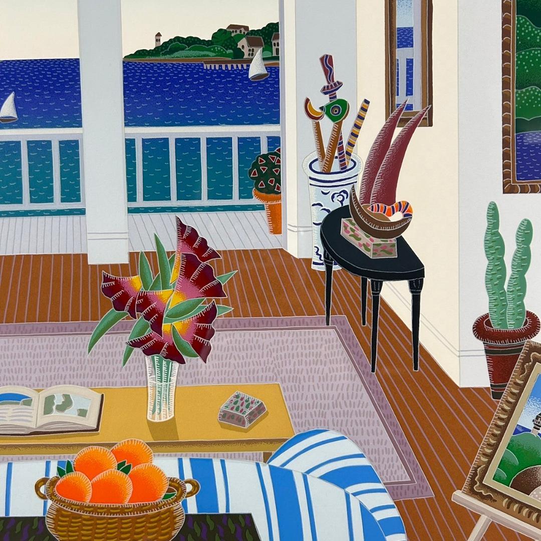 美品 トーマス・マックナイト「マダケット」シルクスクリーン 直筆サイン入 額縁