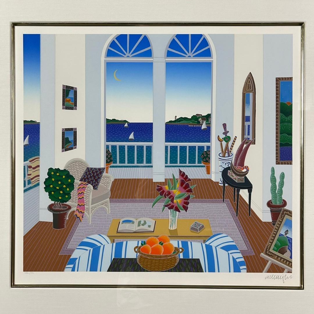 美品 トーマス・マックナイト「マダケット」シルクスクリーン 直筆サイン入 額縁