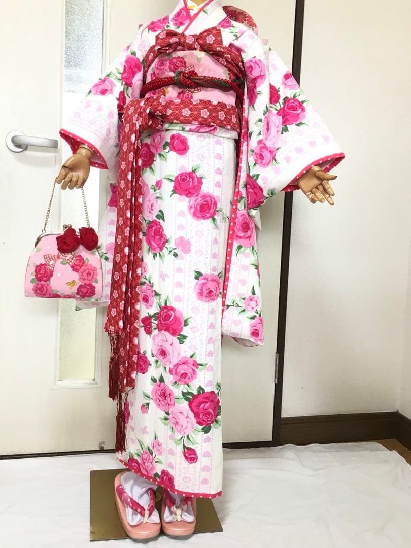 七五三用 花柄着物 ピンク