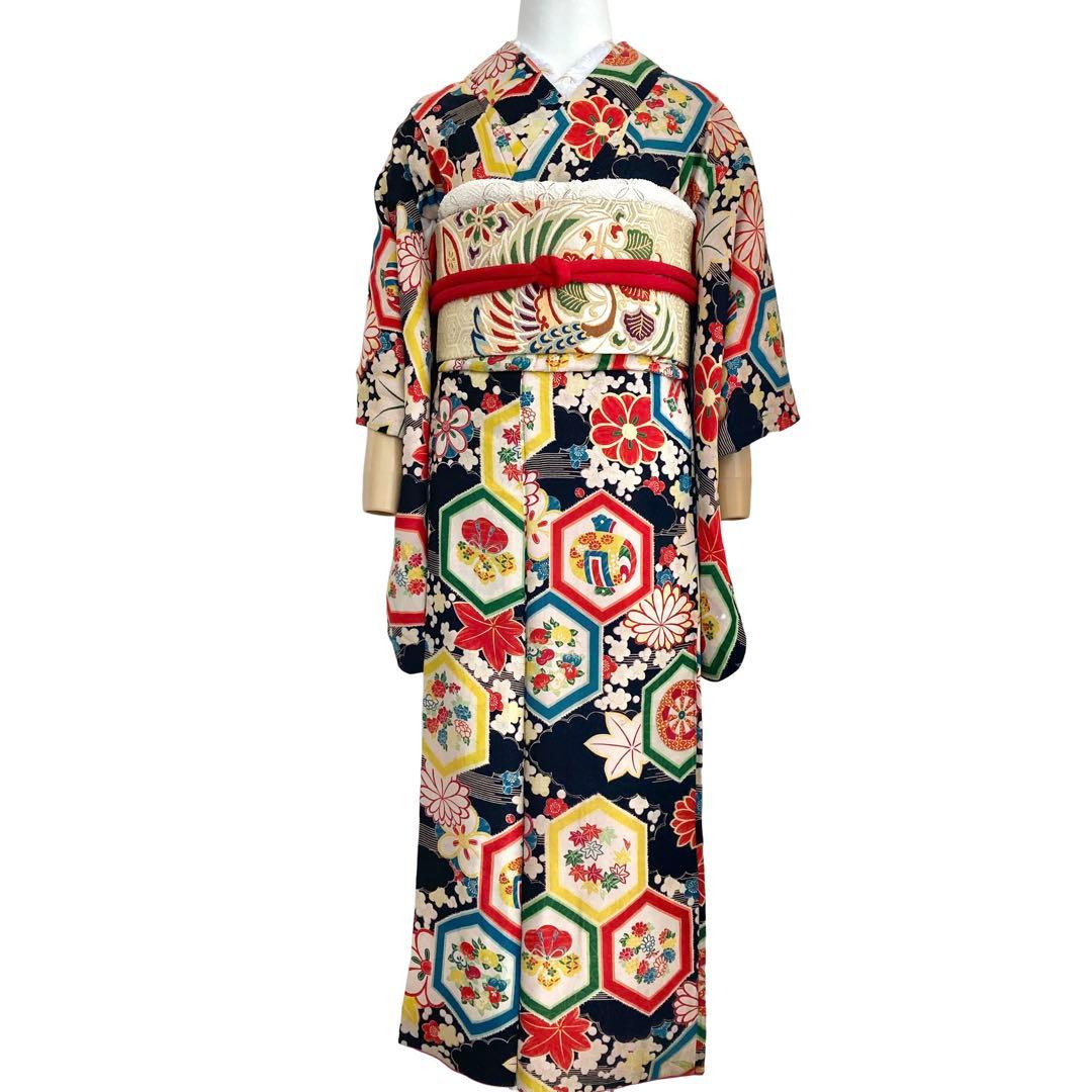 ★みのすけ★ジュニア 子供着物 大正ロマン アンティーク着物 NO330