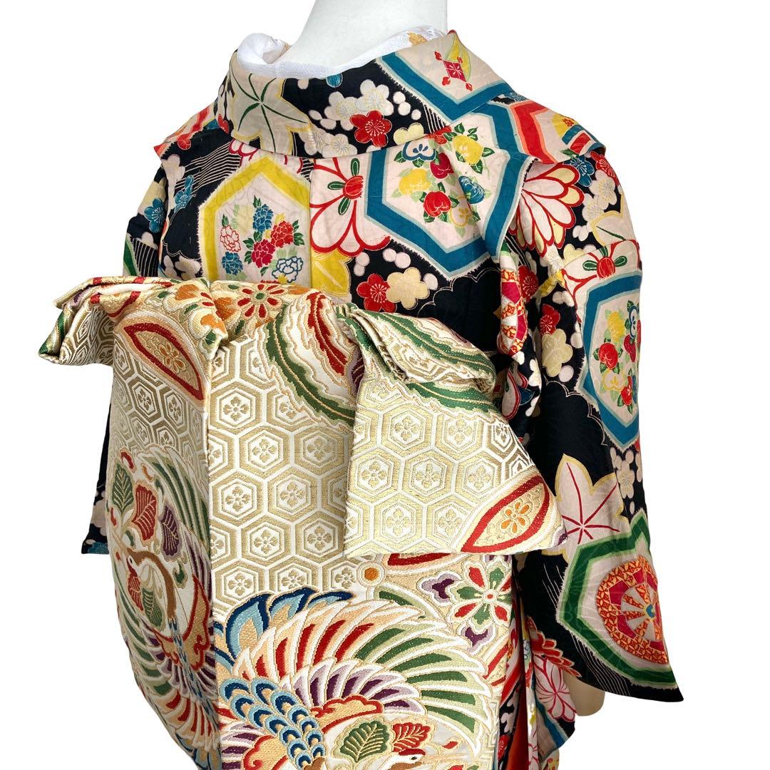 ★みのすけ★ジュニア 子供着物 大正ロマン アンティーク着物 NO330